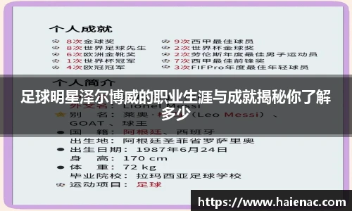 足球明星泽尔博威的职业生涯与成就揭秘你了解多少